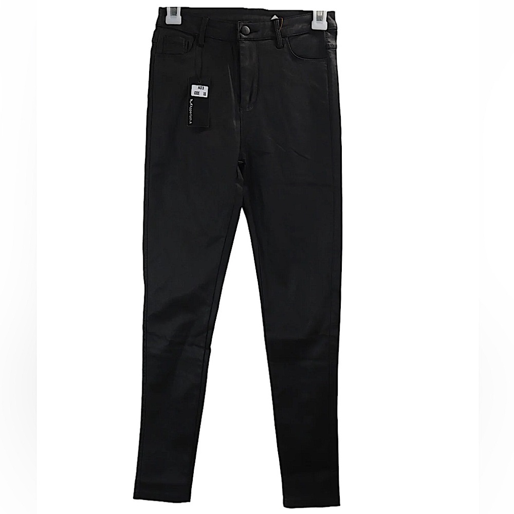 Apperloth A | Juniors Faux Leather Stretch Pants - Size XL